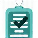 An icon of a checkmark and a ticket.